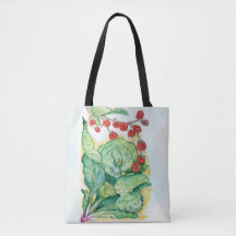 Rhubarb och hallon Tote Bag