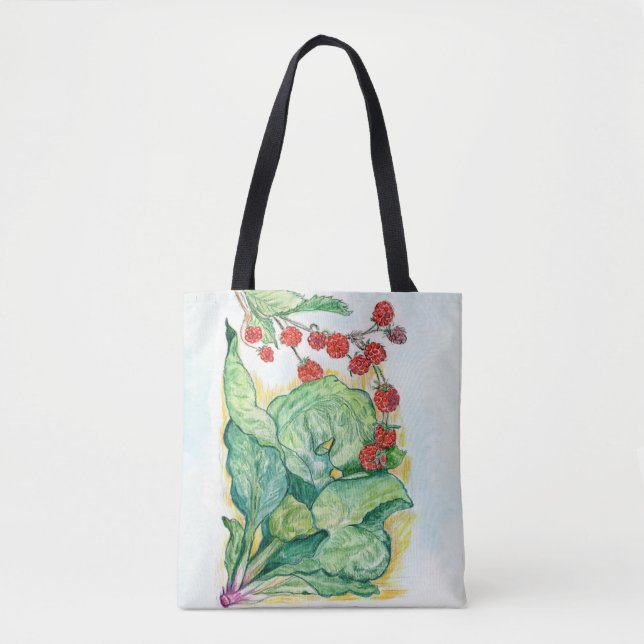 Rhubarb och hallon Tote Bag Tygkasse (Framsida)