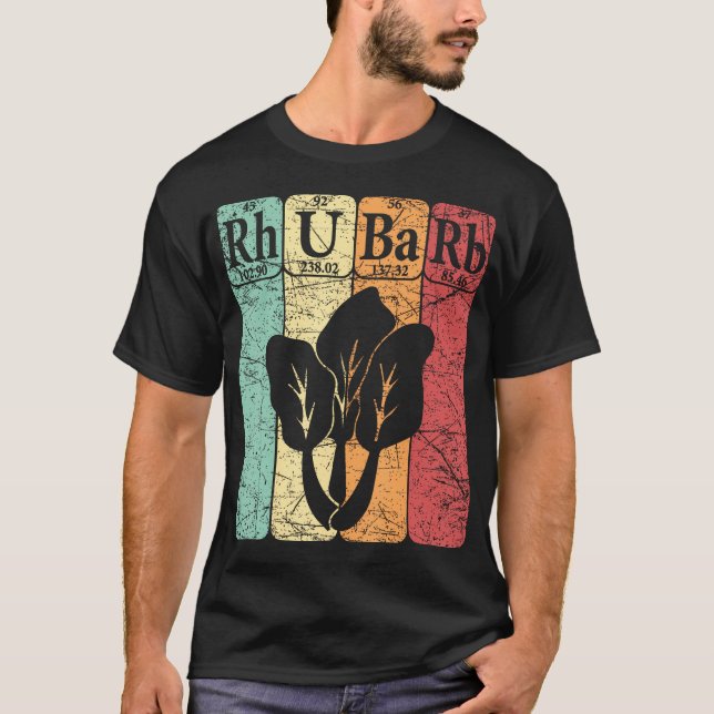 Rhubarb Periodic Table Elements Vegetable Retro Rh T Shirt (Framsida)