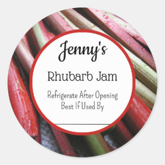 Rhubarb Sylt Anpassningsbar Canning Burk Sticker Runt Klistermärke