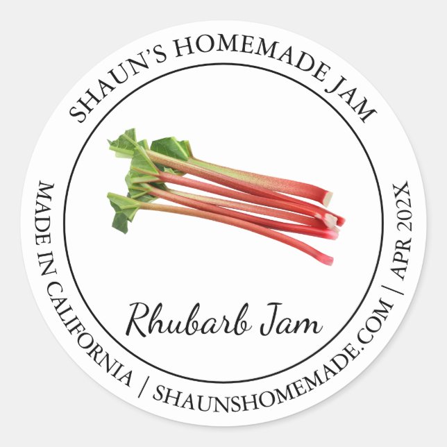 Rhubarb Sylt Modern etikett (Framsida)