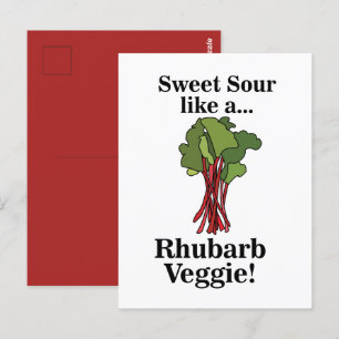 Rhubarb Veggie Food Funy Vykort