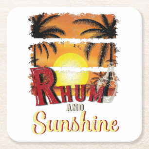 Rhum och Sunshine Underlägg Papper Kvadrat