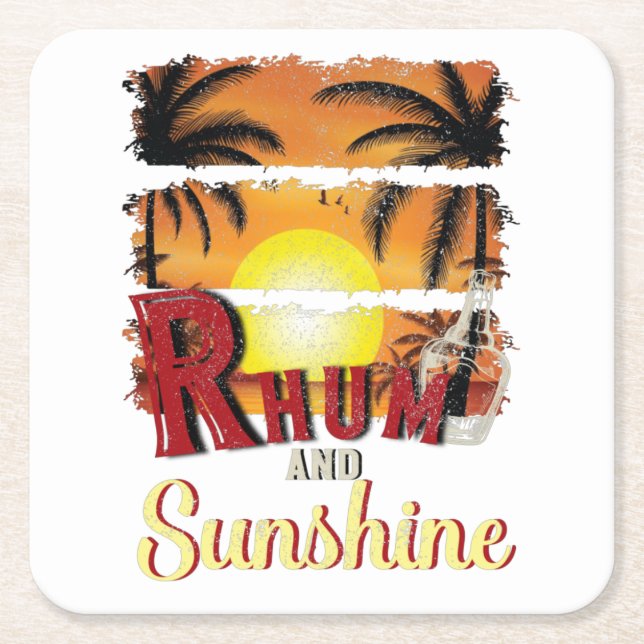 Rhum och Sunshine Underlägg Papper Kvadrat (Framsidan)