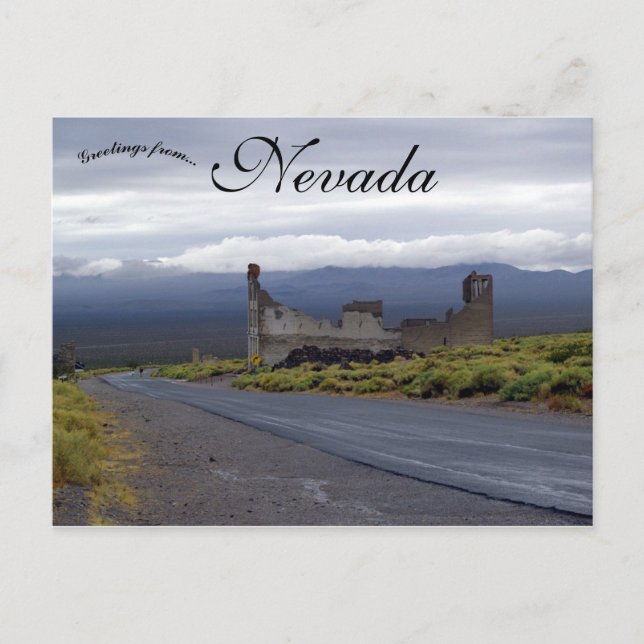 Rhyolite Nevadas värdstad Vykort (Framsida)