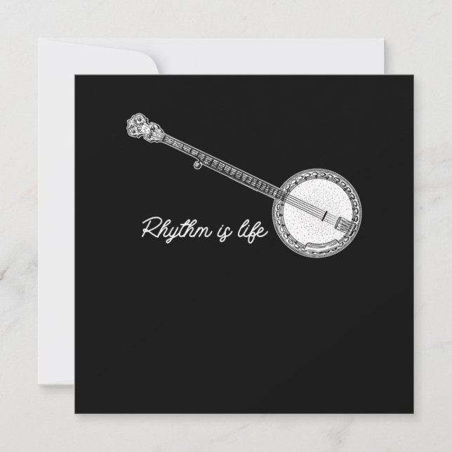 Rhythm Is Life Banjo Bluegrass Country Music Gift Inbjudningar (Framsida)
