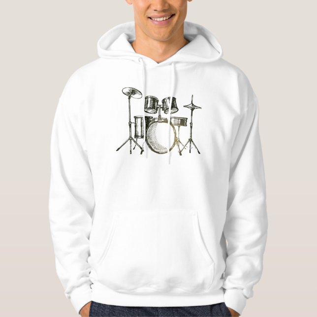 Rhythmic Drum Sketch Hoodie (Framsida)