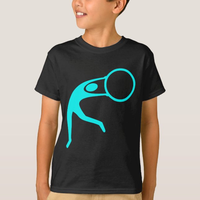 Rhythmic Gymnastic Figur - Cyan Tee Shirt (Framsida)