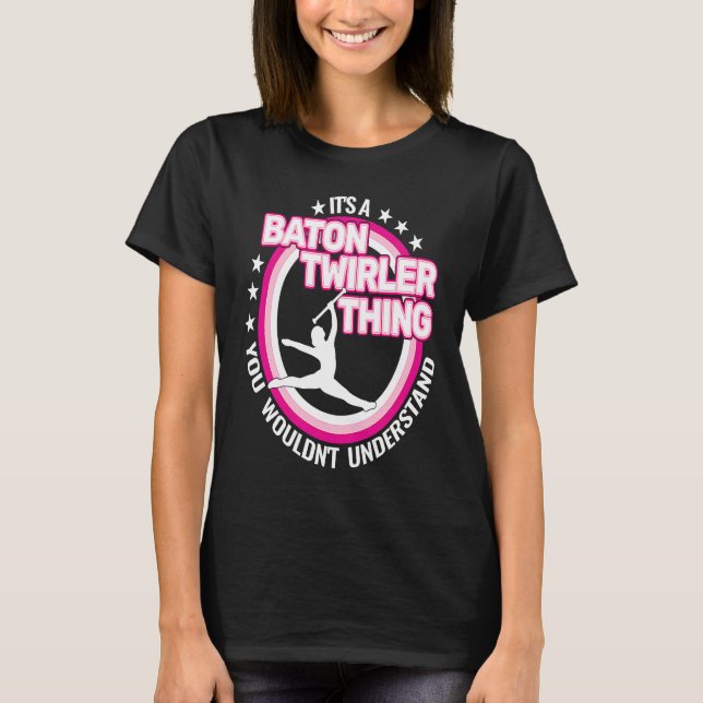 rhythmic gymnastics  baton twirling retro for girl t shirt (Framsida)