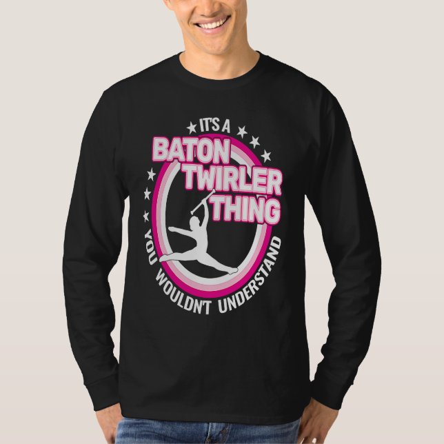 rhythmic gymnastics  baton twirling retro for girl t shirt (Framsida)