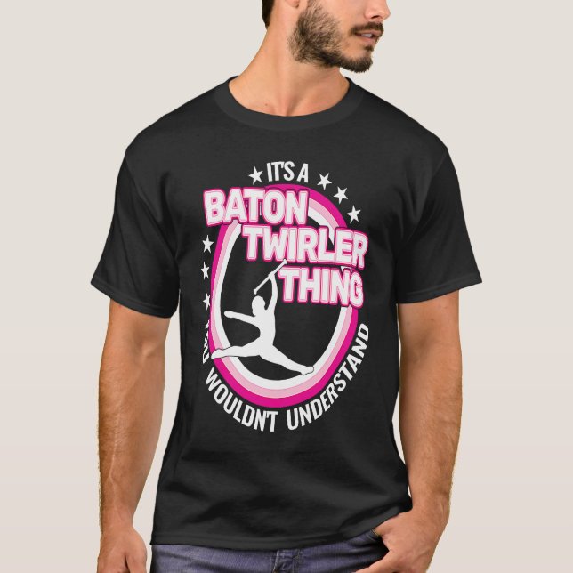 rhythmic gymnastics  baton twirling retro for girl t shirt (Framsida)