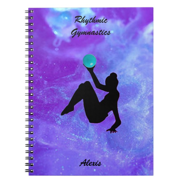 Rhythmic Gymnastics Boll Routine Galaxy Notebook Anteckningsbok (Framsidan)