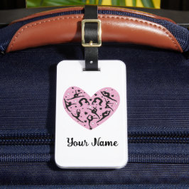 Rhythmic Gymnastics Heart Personalized Luggage Tag Bagagebricka