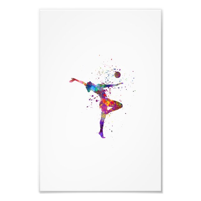 Rhythmic gymnastics in watercolor fototryck (Framsidan)