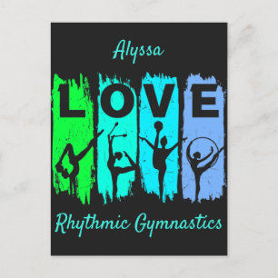 Rhythmic Gymnastics Kärlek i Grönt och Aqua Vykort
