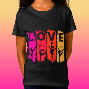 Rhythmic Gymnastics Kärlek i Rosa Red Orange Gult T Shirt
