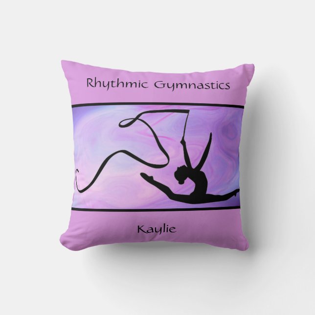Rhythmic Gymnastics Lila Ribbon Dekorativ kudde (Framsida)