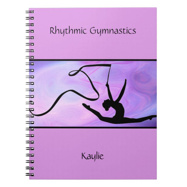 Rhythmic Gymnastics Lila Ribbon Notebook Anteckningsbok (Framsidan)