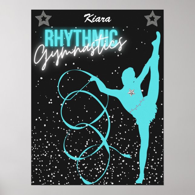 Rhythmic Gymnastics Ribbon and Stars Poster (Framsidan)