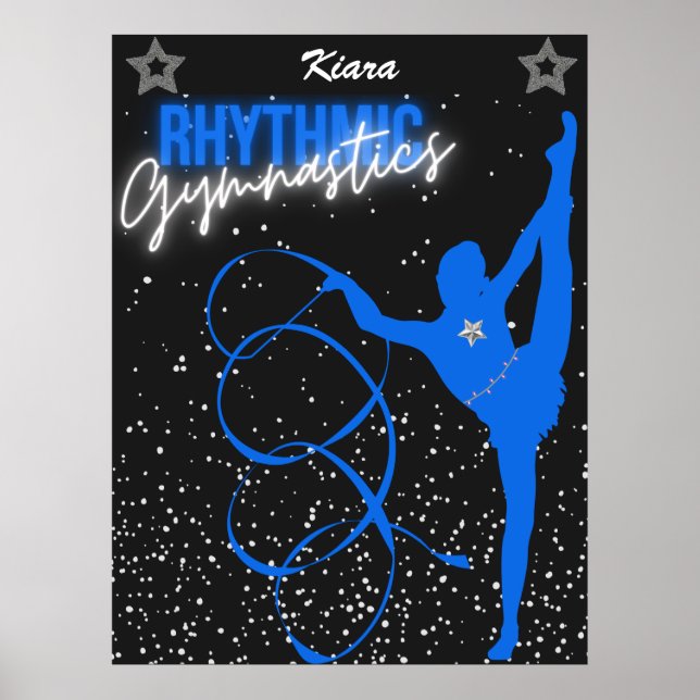Rhythmic Gymnastics Ribbon and Stars Poster (Framsidan)