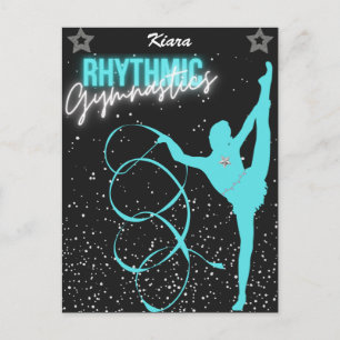 Rhythmic Gymnastics Ribbon and Stars Vykort