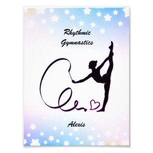 Rhythmic Gymnastics Ribbon Stars Fototryck