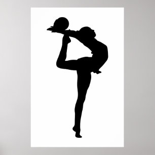 Rhythmic Gymnastics Silhouette Poster