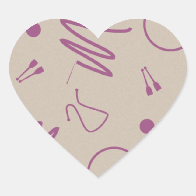 Rhythmic Gymnastics Sticker Hjärtformat Klistermärke (Framsida)