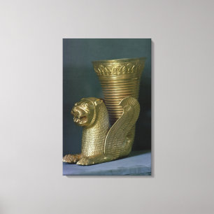 Rhyton i forma av ett placerat lejon-monster canvastryck