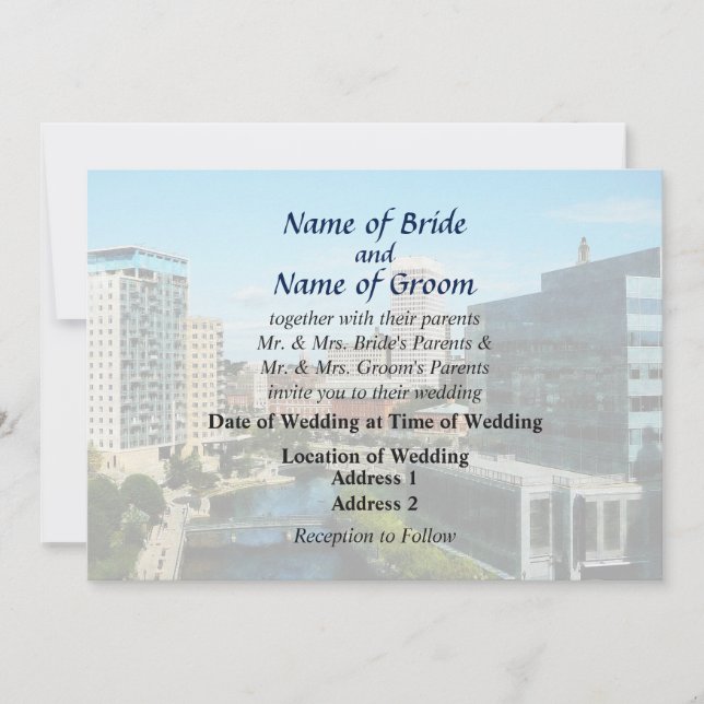 RI - Providence RI Skyline Inbjudningar (Framsida)