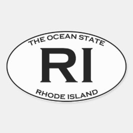 RI - Rhode island Ovalt Klistermärke