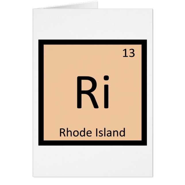 Ri - Rhode Island Statens kemi periodiska system Hälsningskort (Framsidan)
