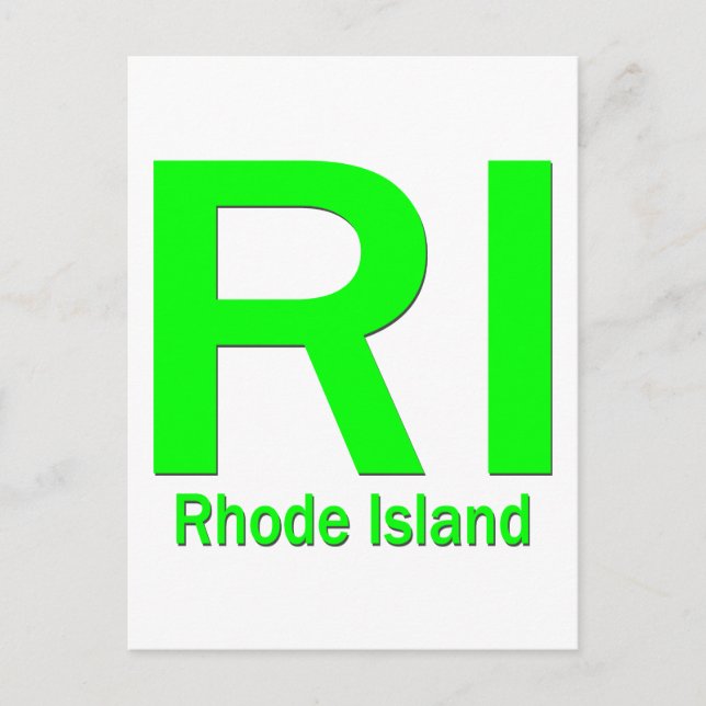 RI Rhode island, vanlig grönt Vykort (Framsida)