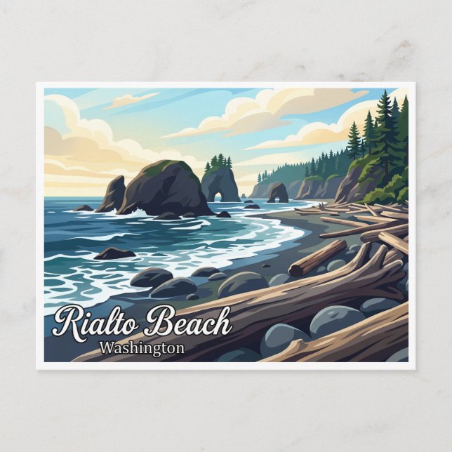 Rialto Beach Förgrenar Washington Vykort (Framsida)