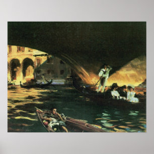 Rialto Bridge, Grand Canal av John Singer Sargent Poster