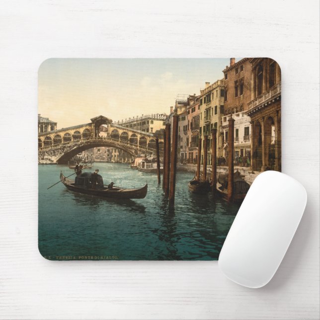 Rialto Bridge I, Venedig, Italien Musmatta (Med mus)