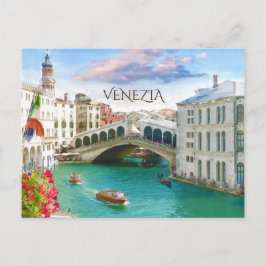 Rialto Bridge i Venedig| Venedig, vykort för Itali