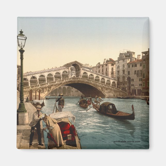 Rialto Bridge II, Venedig, Italien Magnet (Framsidan)