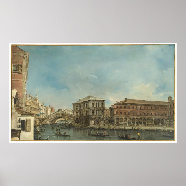 Rialto Bridge med Palazzo dei Camerlenghi Poster (Framsidan)