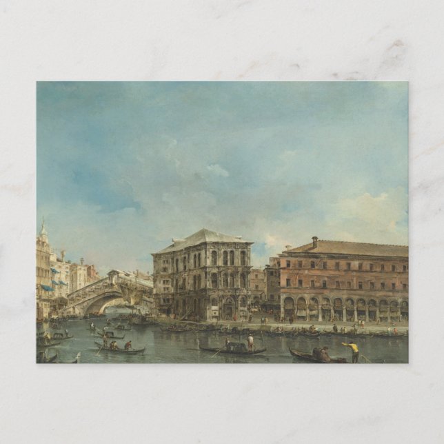 Rialto Bridge med Palazzo dei Camerlenghi Vykort (Framsida)