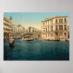 Rialto Bridge och Grand Canal, Venedig, Italien Poster