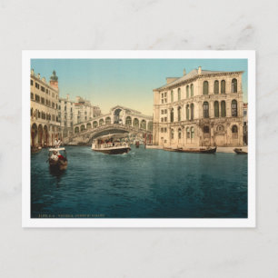 Rialto Bridge och Grand Canal, Venedig, Italien Vykort