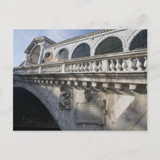 Rialto Bridge över Grand Canal Venice-Italien Vykort