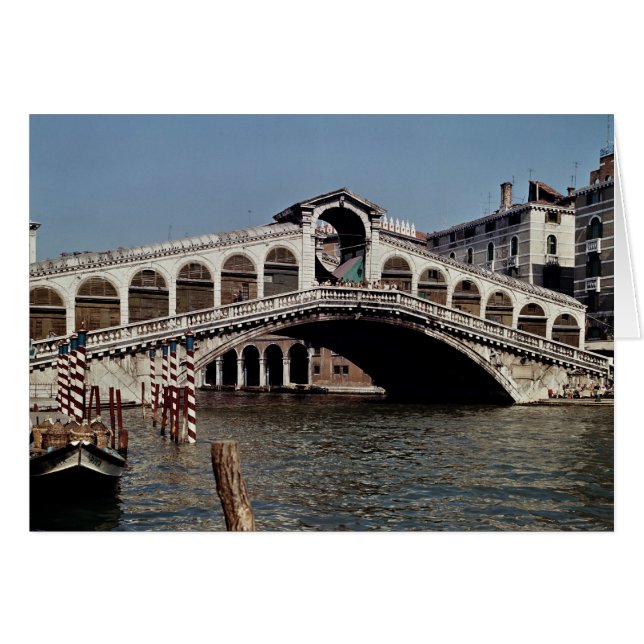 Rialto Bridge, påbörjade 1588 Hälsningskort (Framsidan Horizontal)