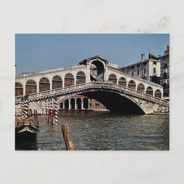 Rialto Bridge, påbörjade 1588 Vykort (Framsida)