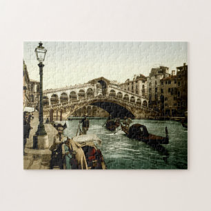 Rialto Bridge Venedig Italien Grand Canal Gondolas Pussel
