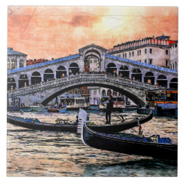 Rialto bridge. Venedig. Italien. Kakelplatta