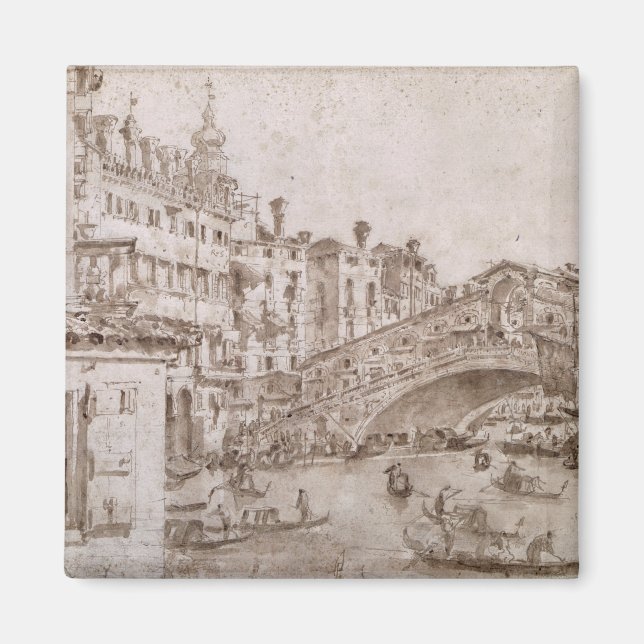 Rialto Bridge, Venedig Magnet (Framsidan)