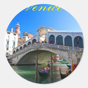 Rialto Bridge Venedig - Pro Photo Runt Klistermärke