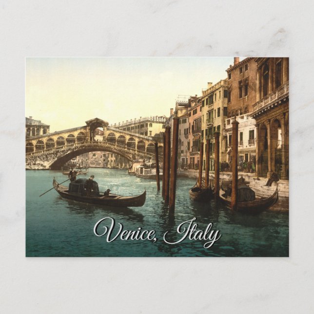 Rialto Bridge Venedigs Italien Grand Canal Vykort (Framsida)
